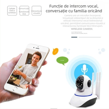 Cameră V380Pro cu trei antene, cap optic, cameră puternică, telecomandă wireless HD, monitorizare telefon mobil, acasă, monitorizare telefon mobil
