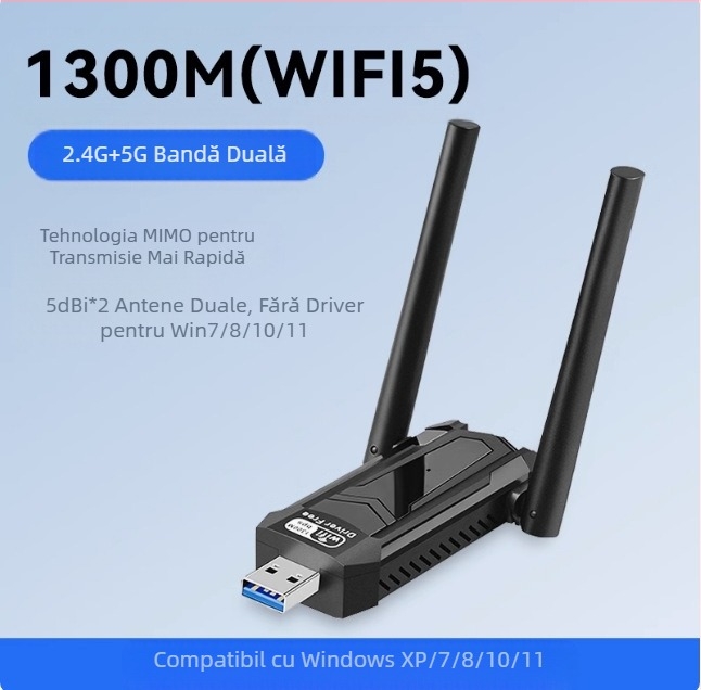 Placă de rețea wireless USB Dite fără driver, gazdă pentru desktop, laptop, receptor Wi-Fi portabil, rețea de acasă