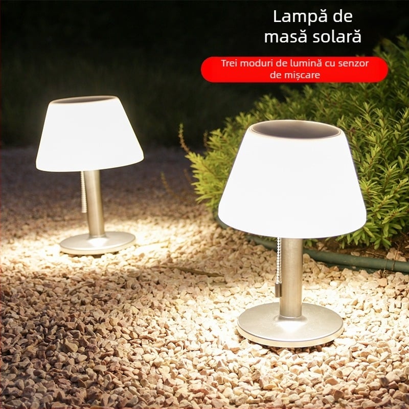 Lampă de masă solară impermeabilă pentru exterior, lampă de masă de cafea pentru bar, lampă de masă pentru exterior, vilă, terasă, iluminat peisagistic, lampă de masă