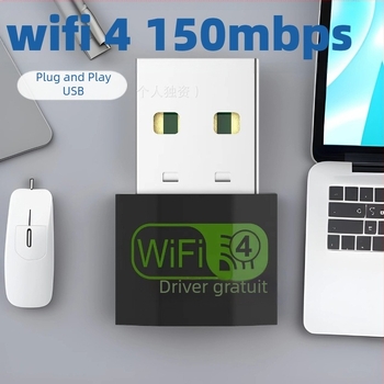 Placă de rețea wireless mini USB 2.0, 150 Mbps, plug-in și play, potrivită pentru laptopuri și alte dispozitive USB
