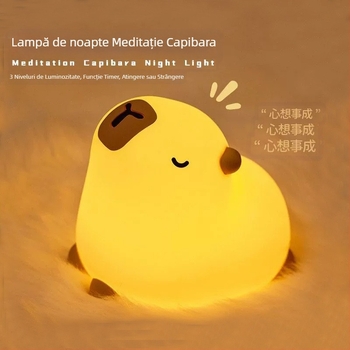 Lumină de noapte din silicon Kabi Bala pentru meditație, atmosferă, ornamente de birou, lumină Pat, dormitor, noptieră, încărcare USB, lumină de noapte