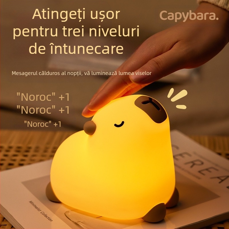 Lumină de noapte din silicon Kabi Bala pentru meditație, atmosferă, ornamente de birou, lumină Pat, dormitor, noptieră, încărcare USB, lumină de noapte