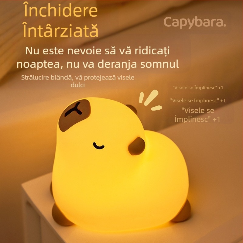 Lumină de noapte din silicon Kabi Bala pentru meditație, atmosferă, ornamente de birou, lumină Pat, dormitor, noptieră, încărcare USB, lumină de noapte