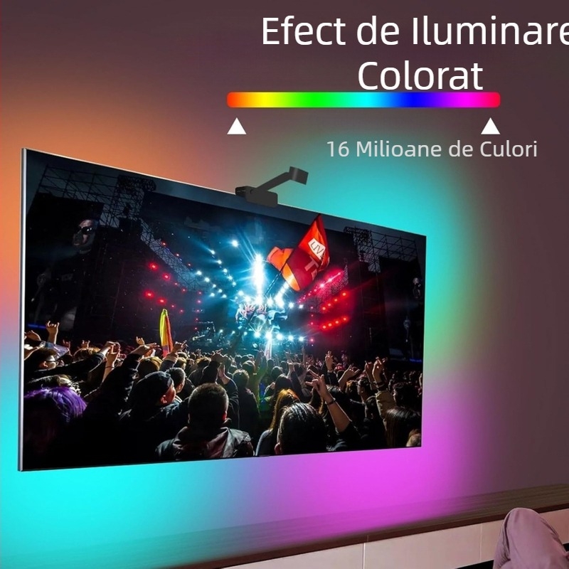 Lumină de fundal TV Phantom Color același ecran, lumină inteligentă de fundal pentru ecran, sincronizare ecran, lumină de conectare a ecranului