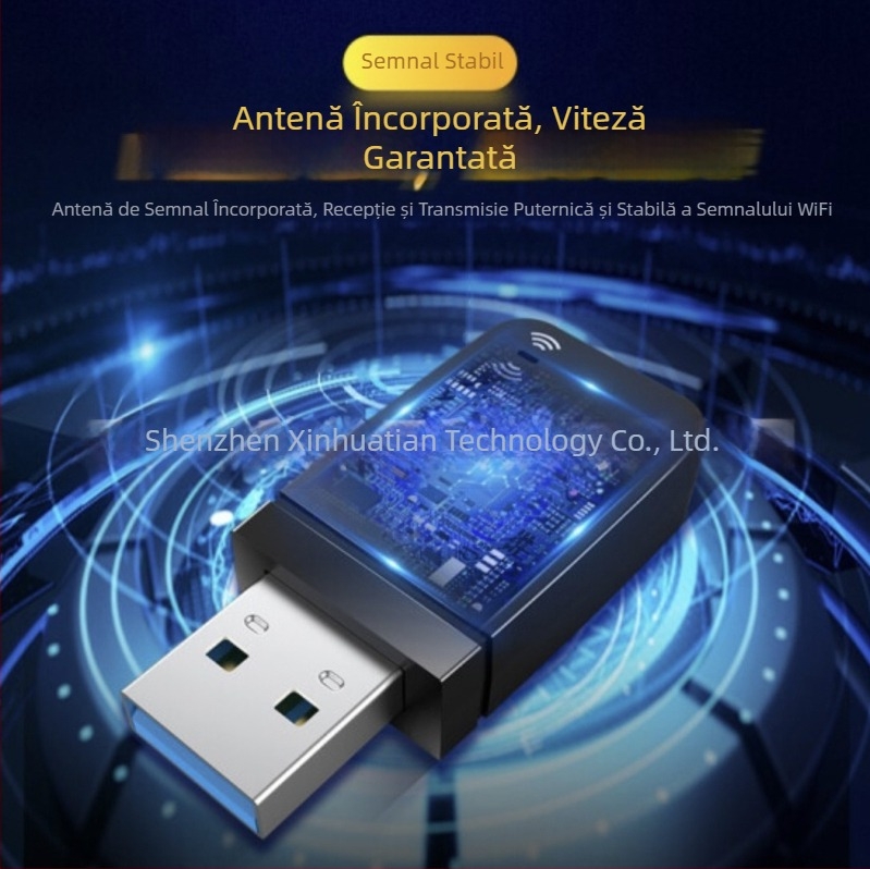 Placă de rețea wireless mini 1300m 2.4G/5G cu frecvență dublă, placă de rețea USB pentru computer, placă de rețea wireless wifi, recepție și transmisie