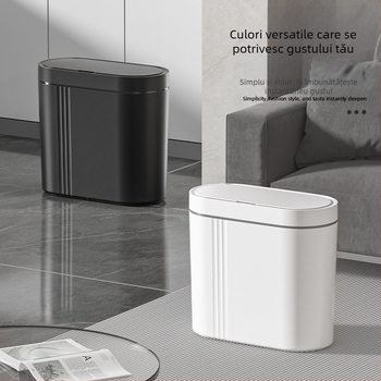 Coș de gunoi inteligent cu inducție pentru uz casnic, coș de gunoi electric de mare capacitate, capac deschis, coș de gunoi pentru bucătărie, coș de gunoi sanitar de perete