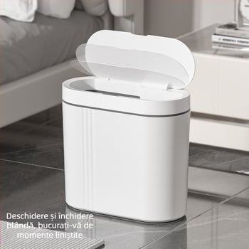 Coș de gunoi inteligent cu inducție pentru uz casnic, coș de gunoi electric de mare capacitate, capac deschis, coș de gunoi pentru bucătărie, coș de gunoi sanitar de perete
