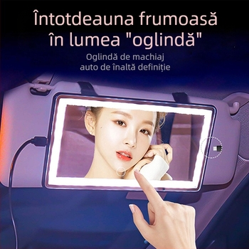 Oglindă machiaj auto cu LED, parasolar, oglindă cu lumină de umplere, lumină inteligentă, consumabile auto, oglindă machiaj înfrumusețare, comerț exterior transfrontalier