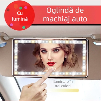 Oglindă machiaj auto cu LED, parasolar, oglindă cu lumină de umplere, lumină inteligentă, consumabile auto, oglindă machiaj înfrumusețare, comerț exterior transfrontalier