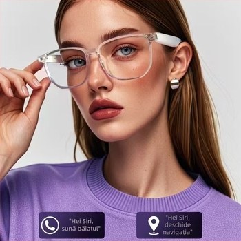 Ochelari inteligenți transfrontalieri, ochelari Bluetooth, ochelari de soare, polarizați anti-ultraviolete, anti-lumină albastră, lentile interschimbabile pentru apeluri melodice