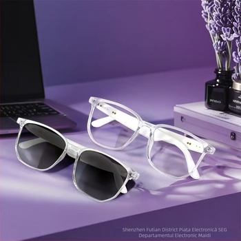 Ochelari inteligenți transfrontalieri, ochelari Bluetooth, ochelari de soare, polarizați anti-ultraviolete, anti-lumină albastră, lentile interschimbabile pentru apeluri melodice