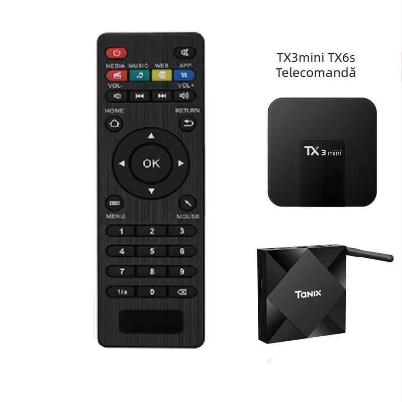 Set-top box cu telecomandă tx6s, potrivit pentru tx3mini, tx3, tx2, tx5, tx6, tx8, tx9 pro, tx9s