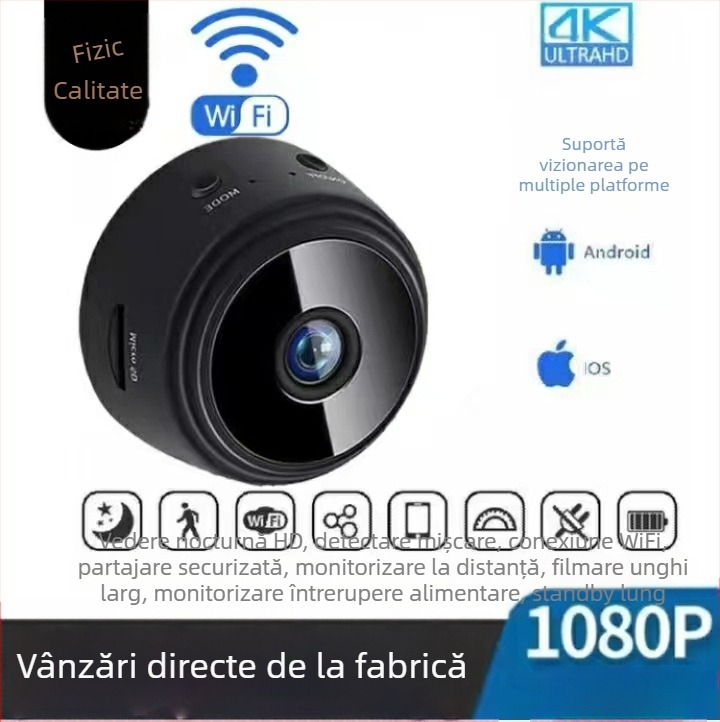 Comerț exterior pentru Blu-ray A9 HD, cameră wireless WIFI cu card de înregistrare, 1080P, color, pentru uz casnic, interior și exterior