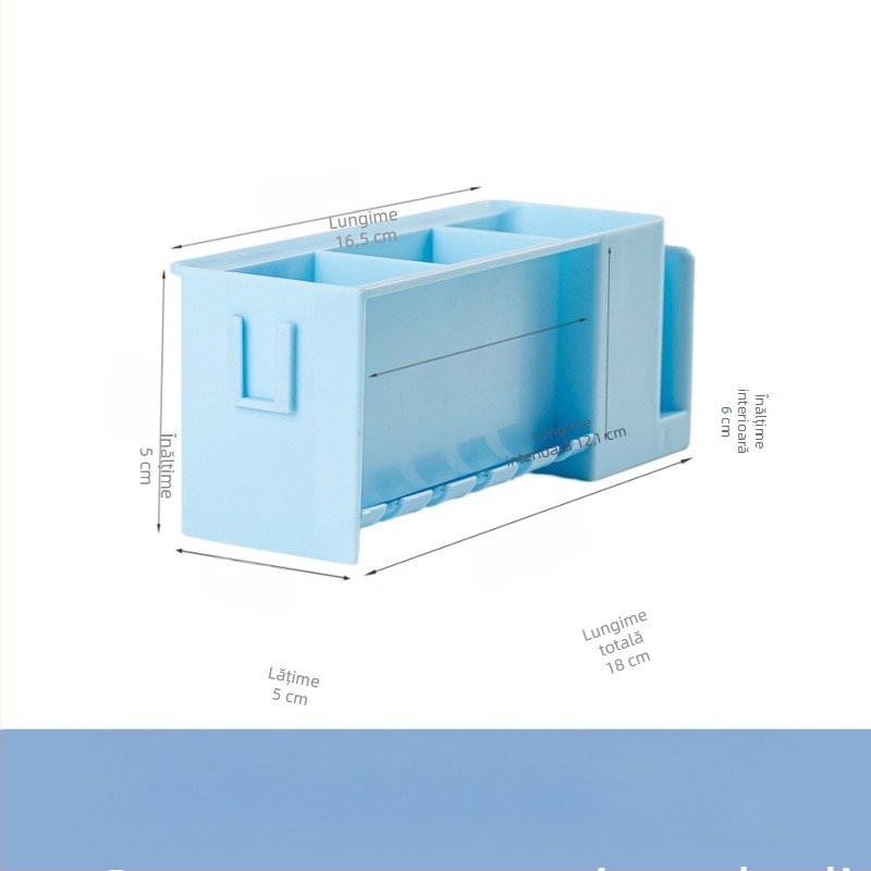 [Dropshipping transfrontalier] Suport creativ pentru depozitarea periuțelor de dinți, fără perforator, apă de gură și pahar de periaj, stoarcător automat de pastă de dinți