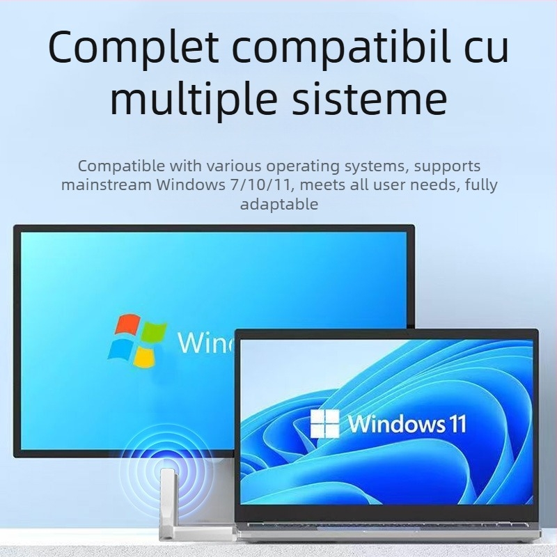 Placă de rețea wireless Bluetooth BT5.4 WiFi6 fără driver, receptor WiFi USB AX600 Bluetooth WiFi 2 în 1