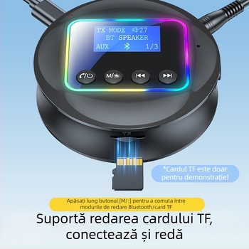 Adaptor Bluetooth 5.4, Recepție, Transmisie, Receptor Audio Albastru 2 în 1, Conectare NFC în Secunde, Adaptor Bluetooth