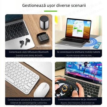 Adaptor Bluetooth nou 5.4 fără driver pentru desktop, laptop, USB, receptor și transmițător Bluetooth pentru căști și difuzor