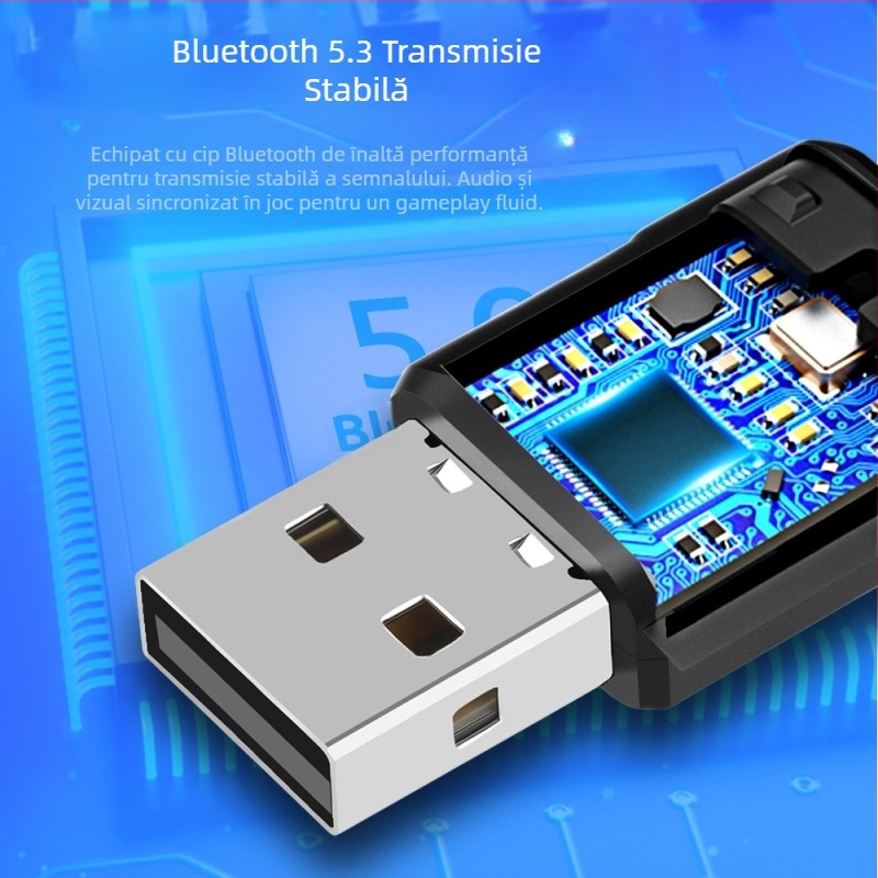 Transmițător audio Bluetooth USB 5.3 potrivit pentru receptor Bluetooth PS4/Ps5/Pro/Switch/Computer