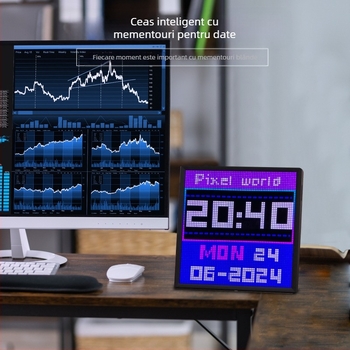 64 * 64 pixeli ecran ceas deșteptător DIY desktop creativ ornament decorativ practic inteligent LED atmosferă cadou de ziua de naștere