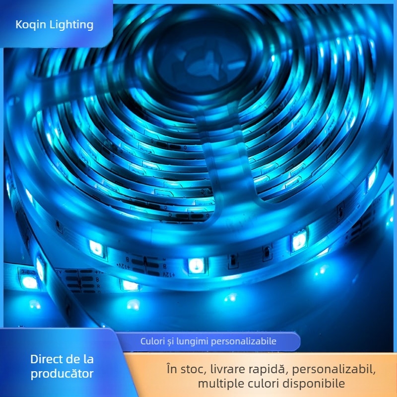 Bandă LED transfrontalieră 5050RGB culoare magică tavan inteligent pentru casă atmosferă interioară bandă LED liniară lumină dulap