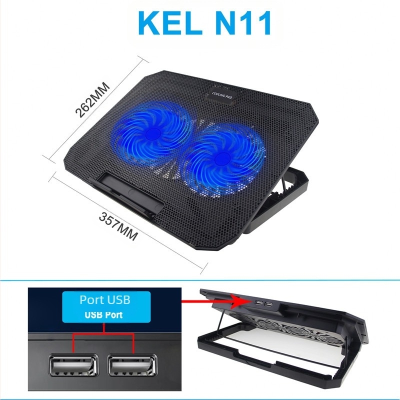 Radiator laptop dedicat transfrontalier, bază de răcire pentru laptop de 14 inch, suport dublu pentru ventilator, ridicare și reglare a înălțimii