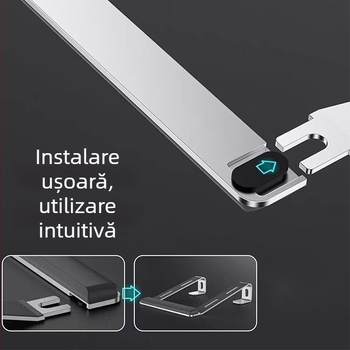 Suport pentru laptop, suport de disipare a căldurii din aliaj de aluminiu, suport ergonomic pentru desktop, antiderapant, 10-17 inci