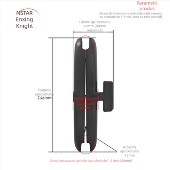 Furnizare transfrontalieră, 1,5 inch, pentru industria utilajelor agricole, suport pentru tabletă, clemă de îmbinare, echipament de depozitare, bielă de 23 cm