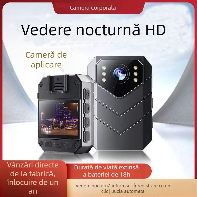 Cameră de supraveghere video 4K HD, multifuncțională, rezistentă, wireless, impermeabilă, cu clips pentru spate, pentru patrulare, pentru aplicarea legii