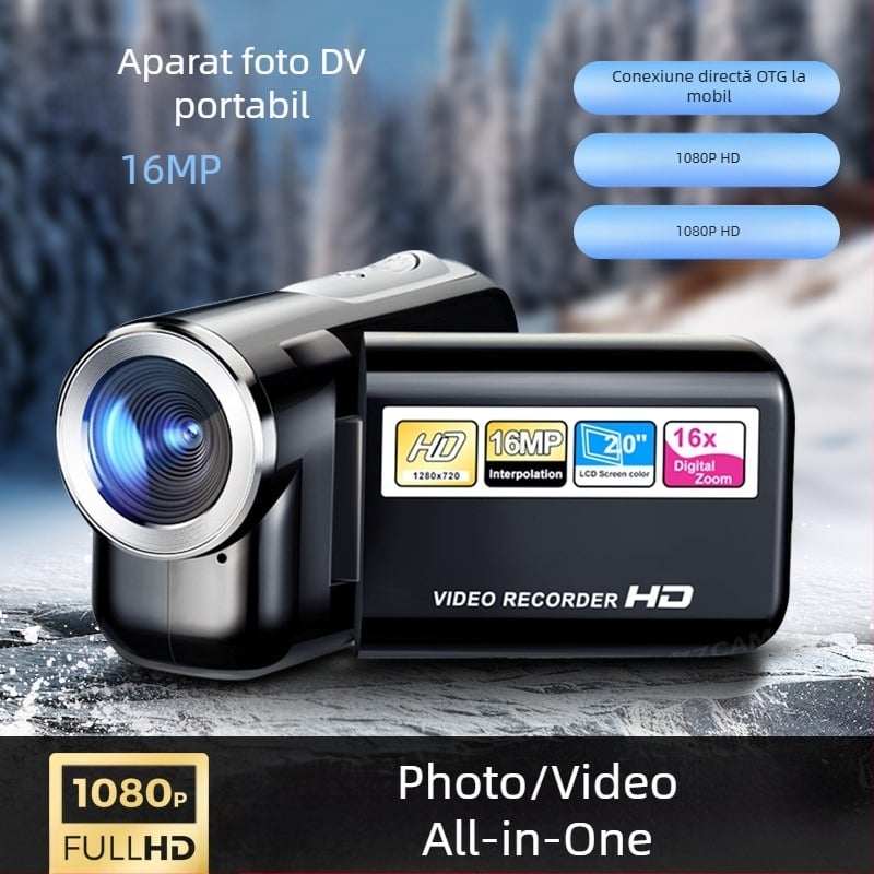 Cameră foto digitală portabilă Cross-Border DV22, 16 milioane de imagini de înaltă definiție, trei culori, cameră cadou pentru copii Temu