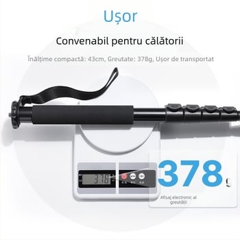 Monopied Ukrainezi Excellent Basket TB12 cu declanșator de 1,5 m (fără panoramare/înclinare) pentru fotografie, aluminiu