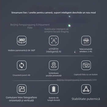 Zhifeng YT2000, cameră panoramică electrică cu pan-tilt la 360 de grade, recunoaștere facială, poate fi controlată de la distanță pentru a transmite videoclipuri live de pe telefonul mobil