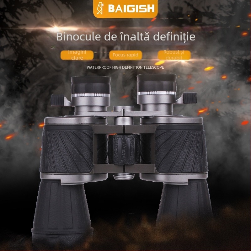 Telescop Beigoss bicolor 10X50CR cu tub dublu, HD de mare putere, pentru concerte, călătorii, în aer liber, în condiții de lumină slabă, vedere nocturnă