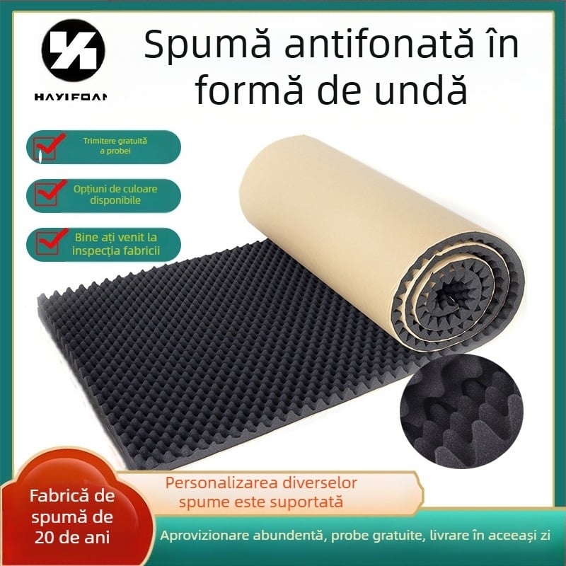 Producător de burete, en-gros, personalizat, izolator fonoabsorbant și burete antișoc, adeziv unilateral pentru perete, material burete fonoabsorbant
