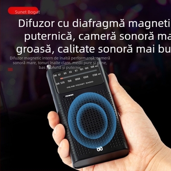 Radio portabil W-908, radio de înaltă fidelitate, bandă completă FM/AM, radio de buzunar cu vârf pentru vârstnici