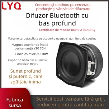 Margine de cauciuc curbată pozitivă de 3 inch, subwoofer magnetic extern de 30 wați, 25 de miezuri, 6 ohmi, 70 de boxe Bluetooth magnetice, producător de boxe