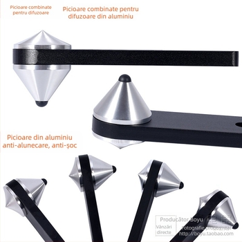 Suporturi combinate pentru boxe, suporturi absorbante de șocuri pentru boxe Fever, antiderapante, anti-sforăit, suporturi pentru trepied audio din aluminiu