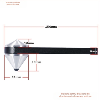 Suporturi combinate pentru boxe, suporturi absorbante de șocuri pentru boxe Fever, antiderapante, anti-sforăit, suporturi pentru trepied audio din aluminiu