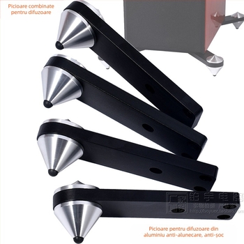 Suporturi combinate pentru boxe, suporturi absorbante de șocuri pentru boxe Fever, antiderapante, anti-sforăit, suporturi pentru trepied audio din aluminiu