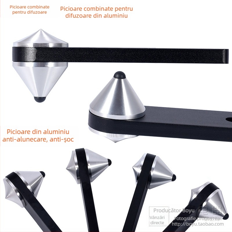 Suporturi combinate pentru boxe, suporturi absorbante de șocuri pentru boxe Fever, antiderapante, anti-sforăit, suporturi pentru trepied audio din aluminiu