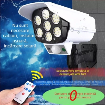 Lampă de monitorizare cu simulare solară cu telecomandă transfrontalieră, lampă stradală cu inducție, lampă de perete, lampă de grădină cu LED, cameră falsă, lampă anti-furt