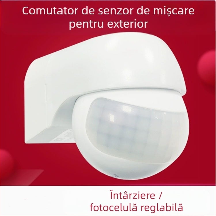 Senzor infraroșu pentru corpul uman, de tip perete, impermeabil, cu inducție, detector de lumină LED cu inducție PIR