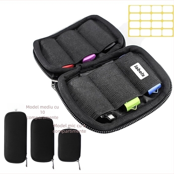 Husă de protecție neagră pentru unități USB Flash Drive, cu 6 carduri, stocare portabilă, U Disc, geantă de afaceri, 10 carduri, capacitate mare, husă USB Flash Drive, husă de protecție neagră