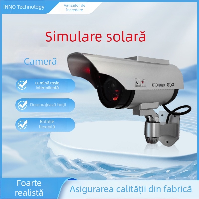Simulare cameră solară falsă monitorizare argintie neagră model mașină exterior impermeabil securitate en-gros interior