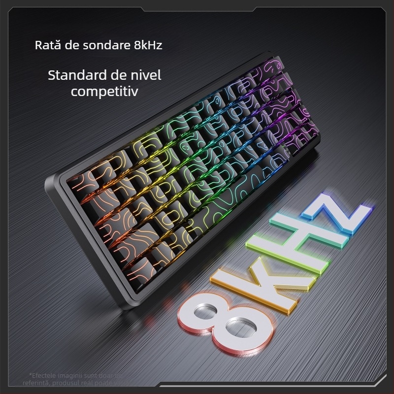Tastatură mecanică ONIKUMA G67 cu ax magnetic, contur lateral gravat, cu fir, RGB cu întârziere redusă, rată de interogare 8K, ax magnetic