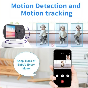 Cameră rotativă de interior pentru copii în vârstă, supraveghere video 4G WiFi cu monitor pentru ecran, telefon video