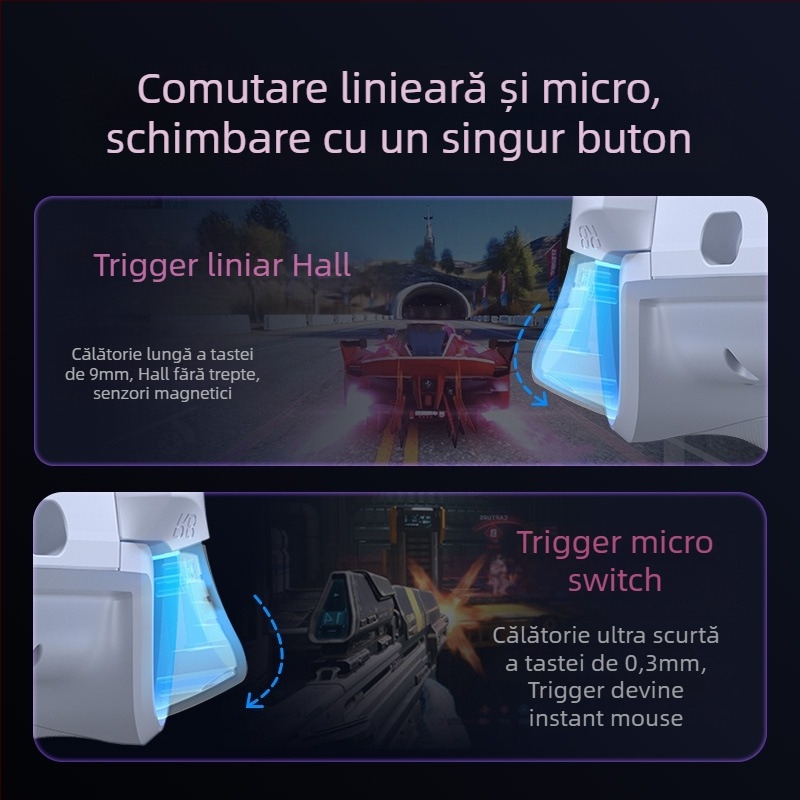 Gamepad Easysmx X20 cu comutare duală Hall Trigger + Rocker Hall detașabil + Taste mecanice complete