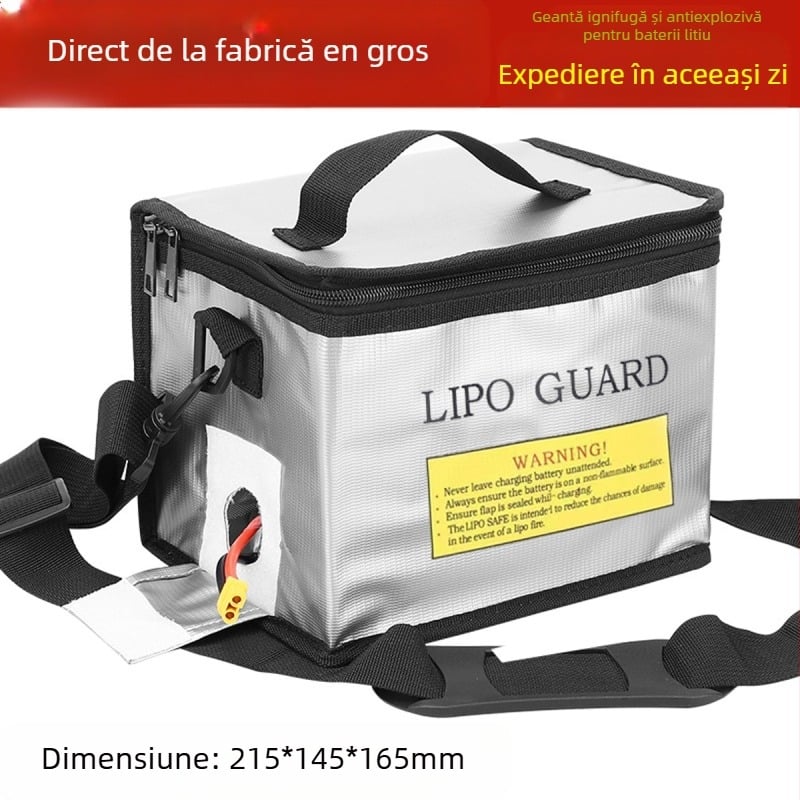Geantă multifuncțională rezistentă la explozii cu baterie litiu, cu curea de umăr, încărcare sigură, geantă ignifugă 215 * 145 * 165