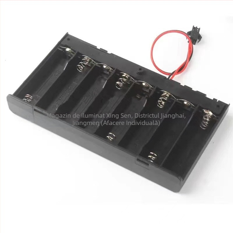Cutie de baterii nr. 5 cu 8 întrerupător și mufă SM, cutie de baterii nr. 5 cu 8 baterii A6V, bandă luminoasă LED pentru dulap de baie