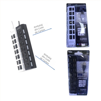 Hub cu 7 porturi, Splitter cu 7 porturi, Hub cu 7 porturi cu comutator independent și hub de lumină, Extender cu 7 găuri, Interfață multiplă