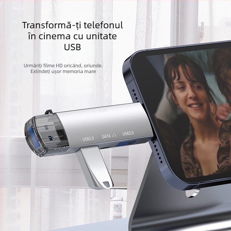 Cititor de carduri multifuncțional, extender de interfață USB all-in-one pentru telefon mobil, computer, cititor de carduri de mare viteză, hub hub